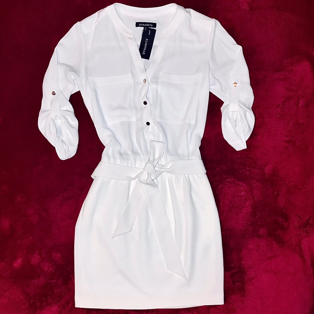 DYNAMITE White Button Down Minidress